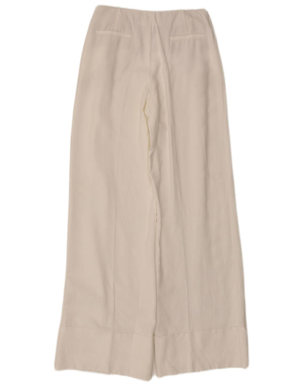 Massimo Dutti Damen-Freizeithose mit lockerer Passform, W26, L32, Weiß