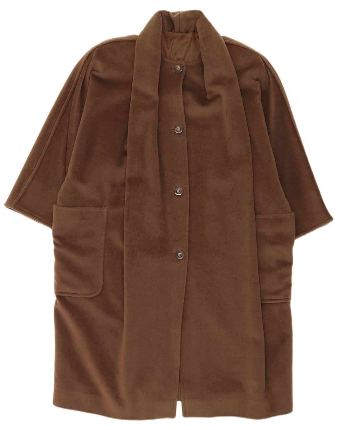 Max Mara Damen Übergroßer Mantel UK 12 Mittelbraune Wolle