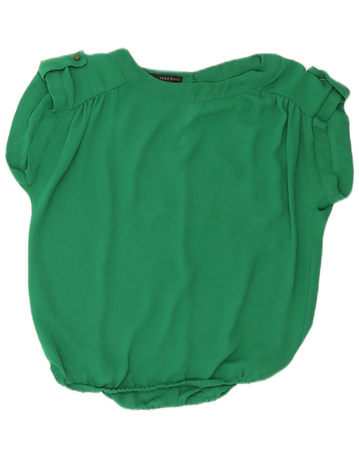 Zara Damen-Oversize-Blusenoberteil, Gr. 10, Größe S, Grün