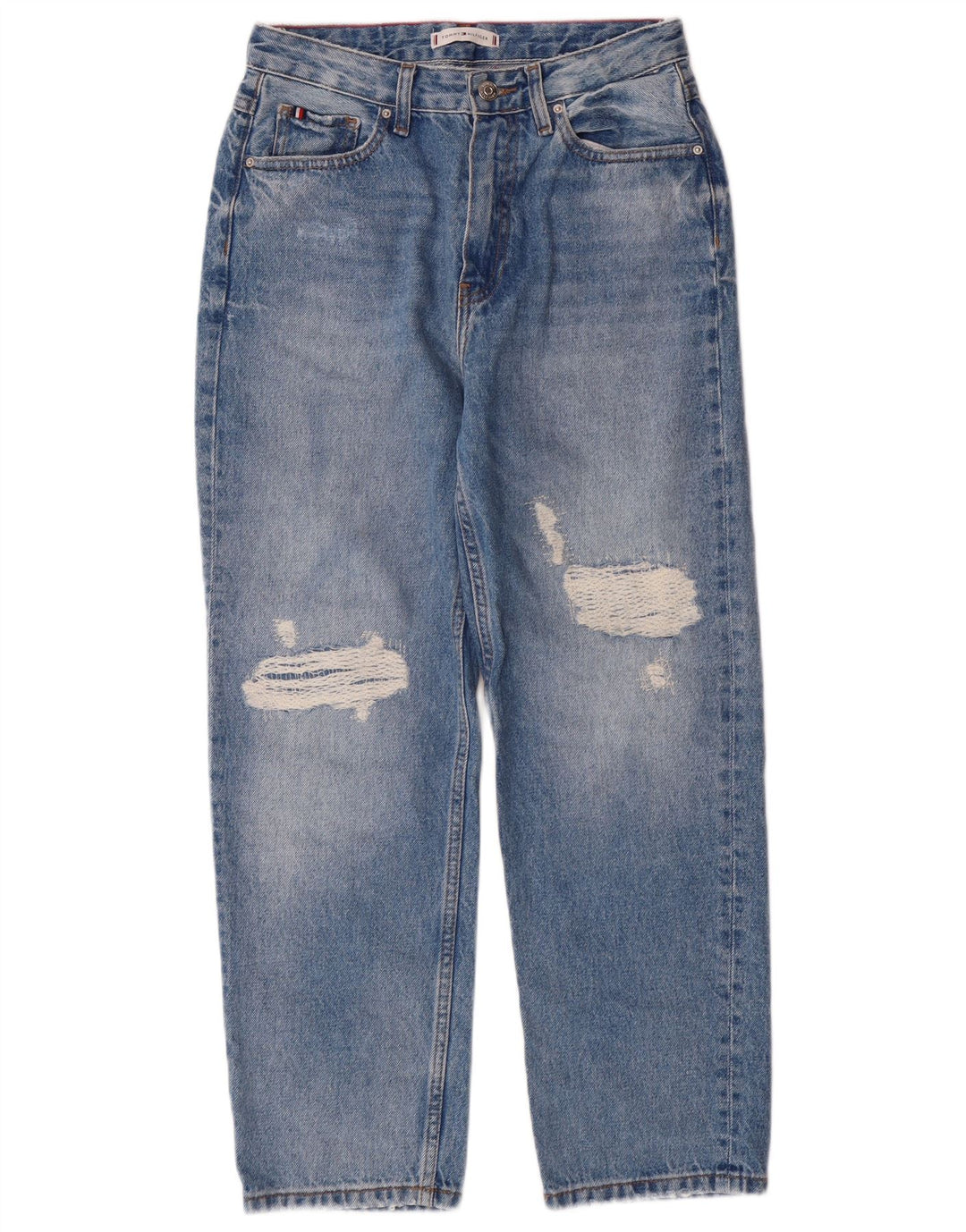 Tommy Hilfiger Damen Distressed High Waist Jeans W27 L28 Blue Classic