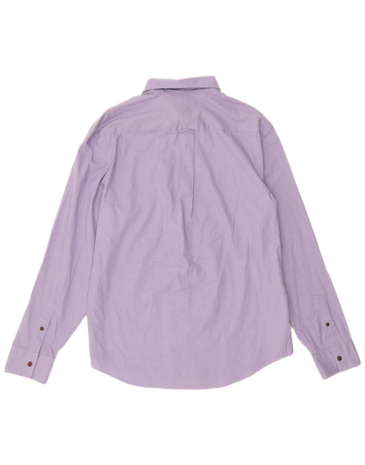 PENGUIN Mens Classic Fit Shirt Large Purple Cotton
