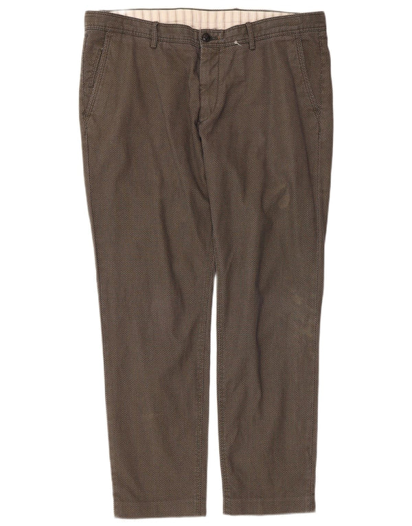 Massimo Dutti Herren Chinohose EU 46 XL W36 L28 Khaki Check