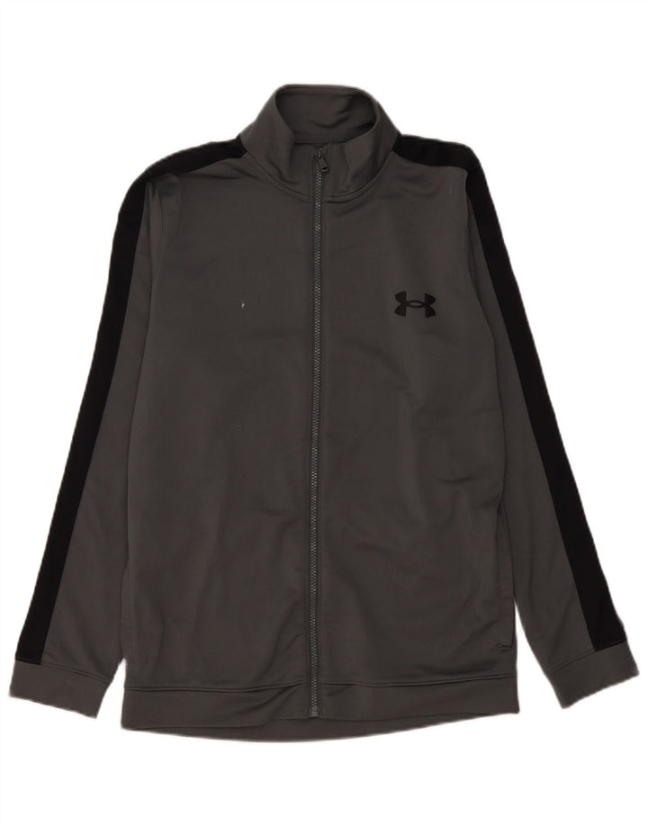 Under Armour Herren-Trainingsanzug-Oberjacke aus mittelgrauem Colourblock-Polyester