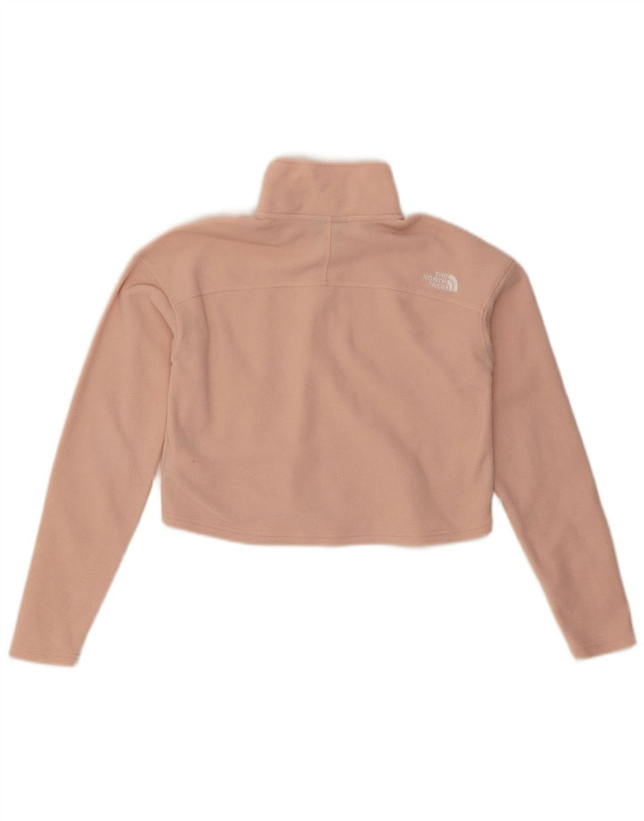 THE NORTH FACE Damen Übergroßer, bauchfreier Fleece-Pullover mit Reißverschluss und Reißverschluss, UK 6, XS, Rosa