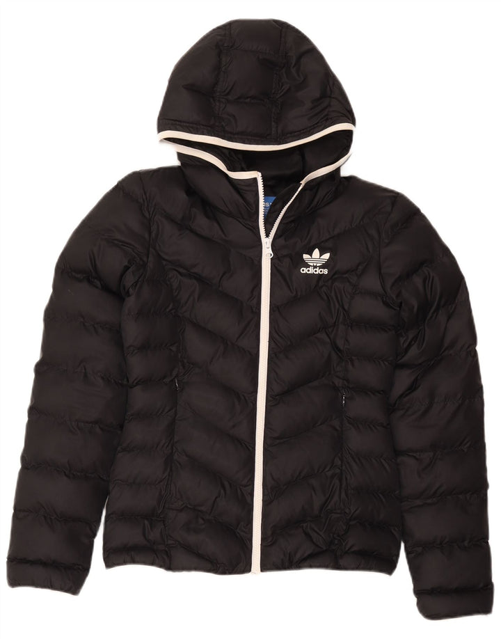 Adidas Damen Kapuzenjacke, gepolstert, UK 6, XS, Schwarz, Polyester