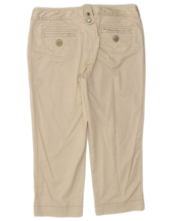 Fay Damen Caprihose IT 44 Medium W30 L20 Off White Baumwolle