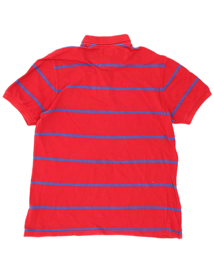 Chaps Herren-Poloshirt aus mittelroter, gestreifter Baumwolle