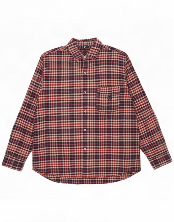 Chaps Herrenhemd XL, blau kariert, Baumwolle
