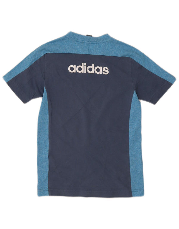 Adidas Jungen Regular Graphic T-Shirt Top 9–10 Jahre Blaue Colourblock-Baumwolle