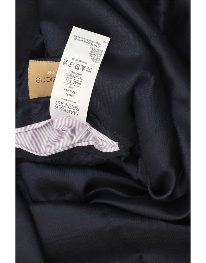 Marks & Spencer Herren-Blazer mit 2 Knöpfen, UK 46, XL, Marineblau, Seide