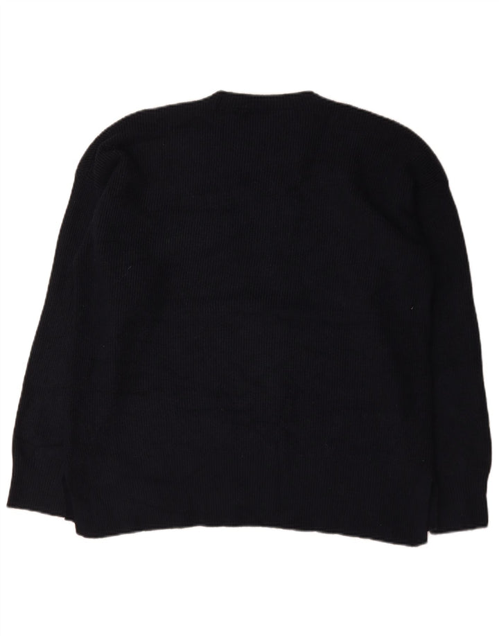 Marks & Spencer Herren-Pullover mit Rundhalsausschnitt, groß, marineblaue Viskose