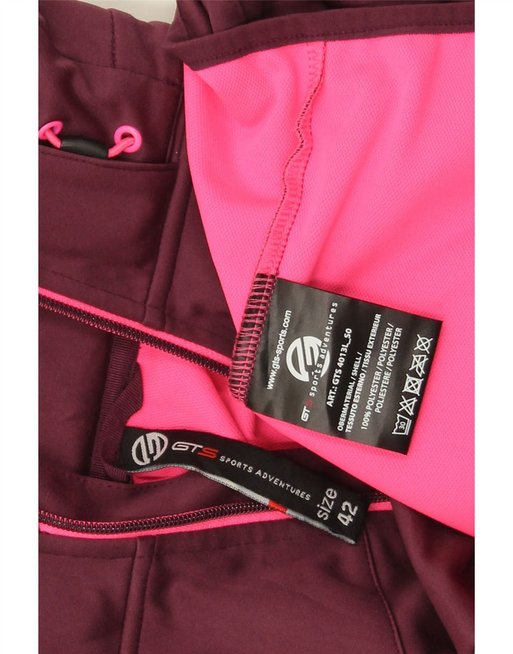 Vintage Damen Windjacke IT 42 Medium Burgund Polyester