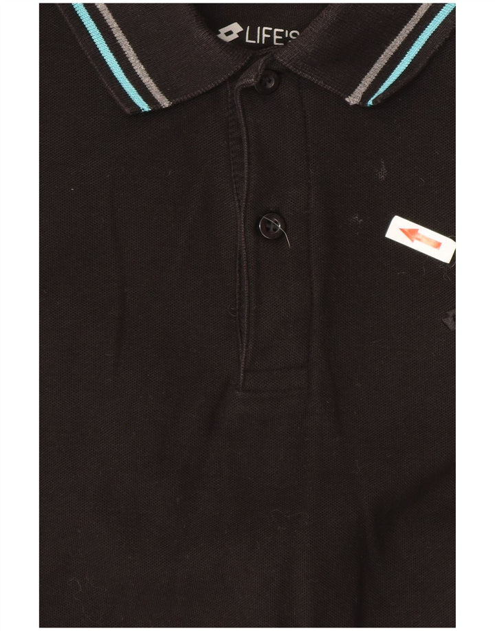 Lotto Herren-Poloshirt, groß, schwarze Baumwolle