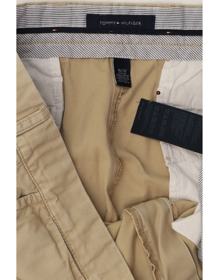 Tommy Hilfiger Herren gerade Chinohose W36 L32 grüne Baumwolle