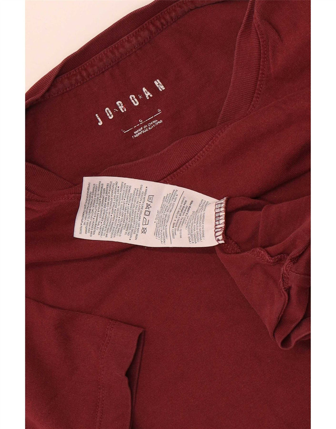 Jordan Herren T-Shirt Top Large Maroon Cotton