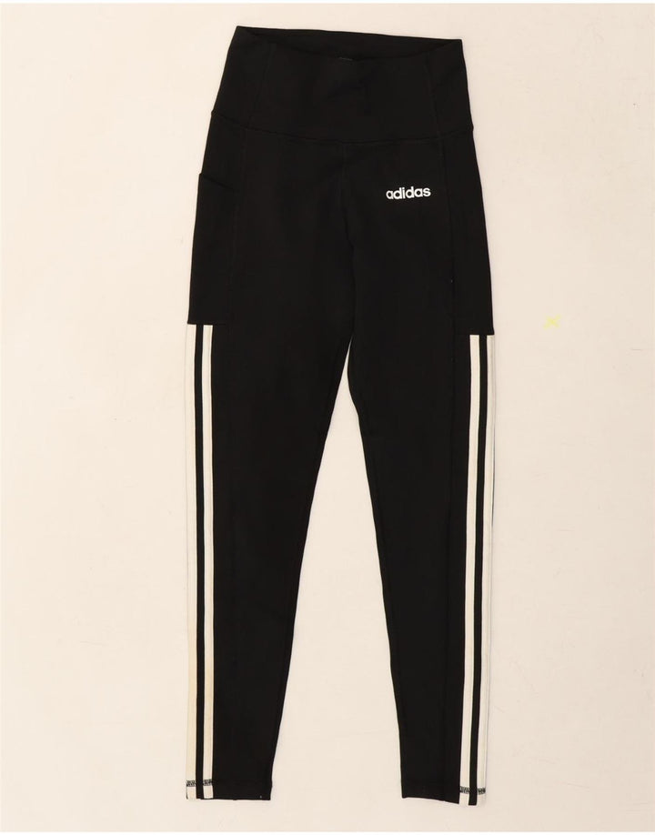 ADIDAS Womens Climalite Leggings UK 4/6 XS  Black Polyester Vintage Adidas and Second-Hand Adidas from Messina Hembry 