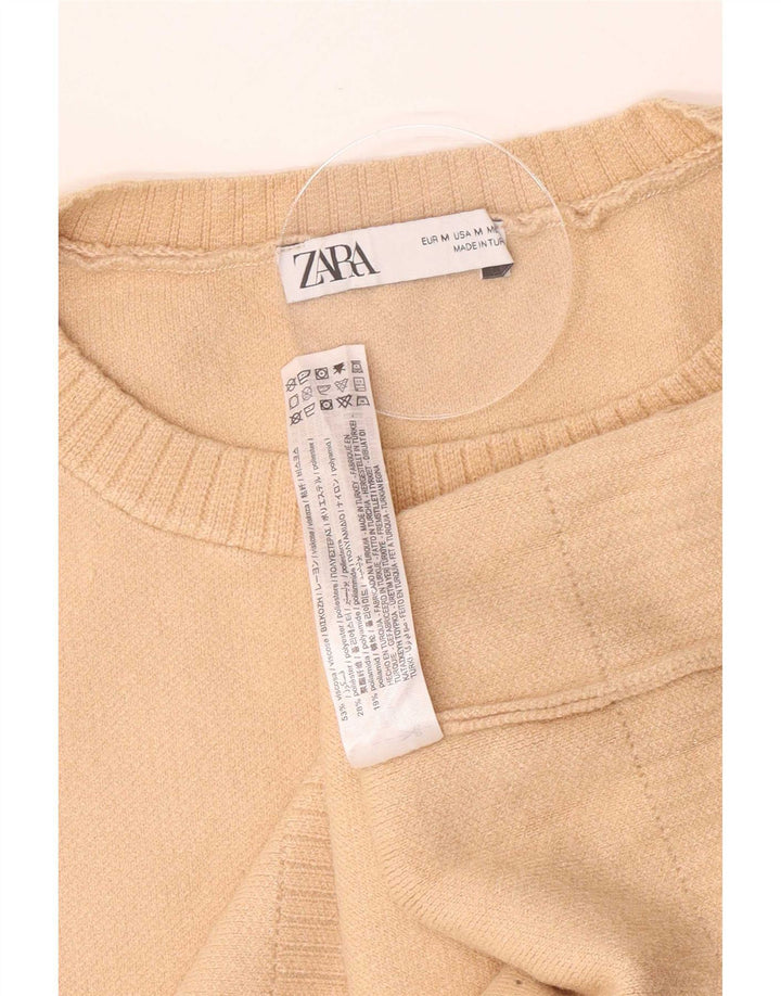 Zara Herren Weste Tank Top Medium Beige Viskose