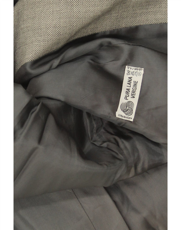 Luisa Spagnoli Damen 2-Knopf-Blazerjacke IT 44 Mittelgraue Wolle