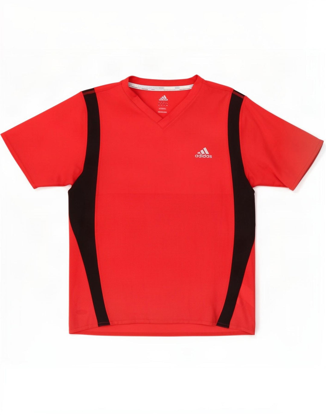 Adidas Herren T-Shirt Top Mittelrotes Colourblock-Polyester