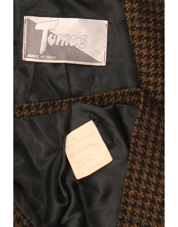 Vintage Damen 2-Knopf-Blazer mit lockerer Passform, Größe 48, XL, schwarzer Hahnentrittmuster