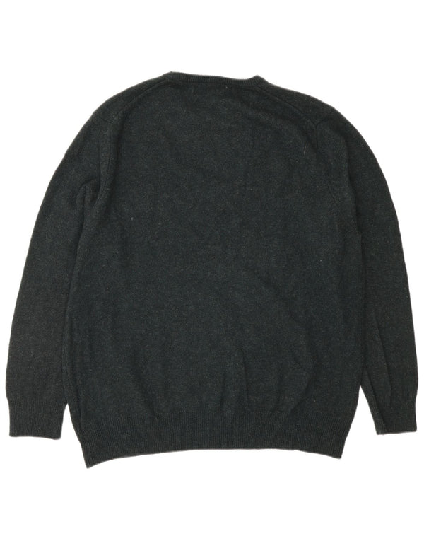 Marks & Spencer Damen-Pullover mit Rundhalsausschnitt, Gr. 18, XL, grüne Lammwolle