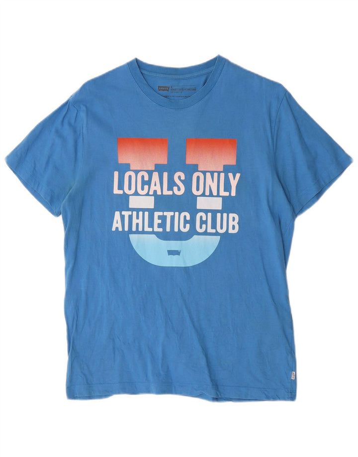 Levi's Herren-T-Shirt mit Standard-Passform aus mittelblauer Baumwolle mit Grafik