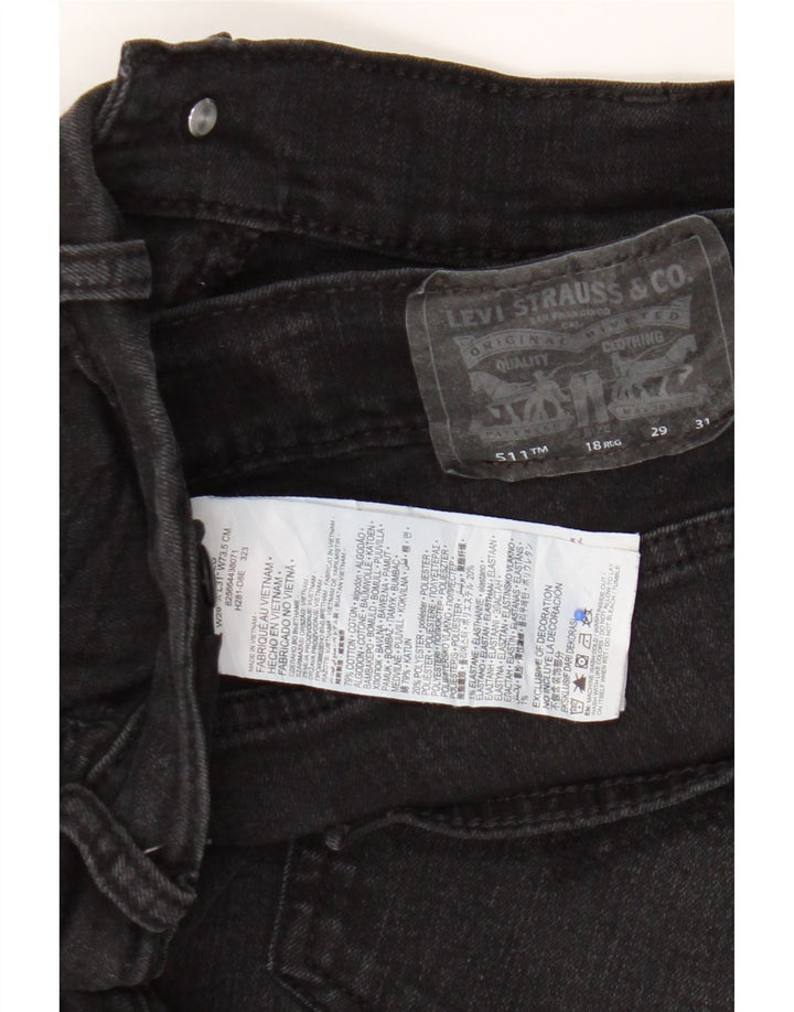 Levi's Jungen 511 Slim Jeans 15–16 Jahre W29 L31 Schwarze Baumwolle