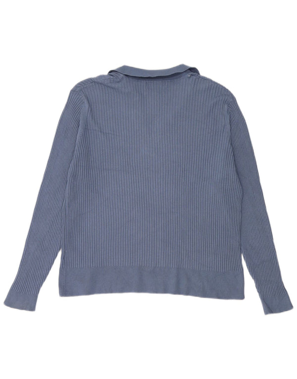 Marks & Spencer Damen Rollkragenpullover Pullover UK 24 4XL Blaue Viskose