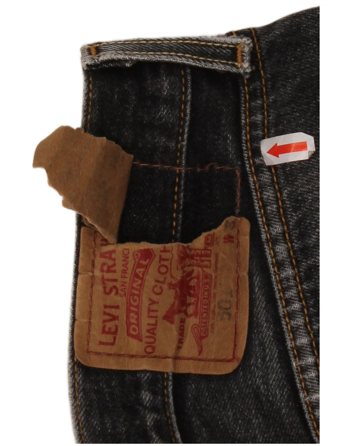 LEVI'S Herren 501 Straight Jeans W32 L32 Schwarze Baumwolle