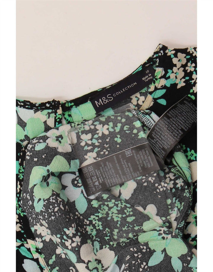Marks & Spencer Damen Maxikleid UK 10 Small Mehrfarbiges Blumenviskose