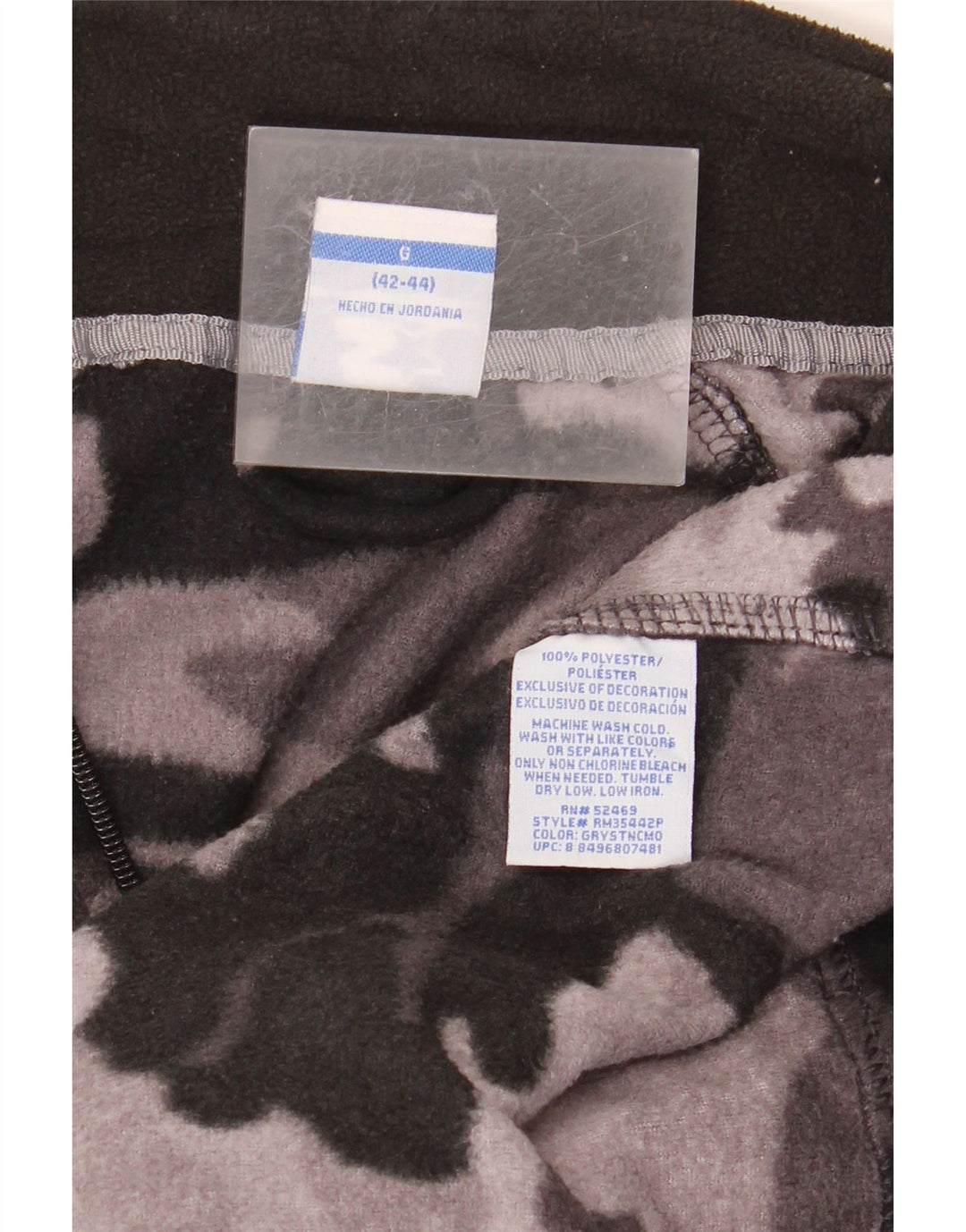 STARTER Herren-Fleecejacke, UK 42/44, großes graues Camouflage-Polyester