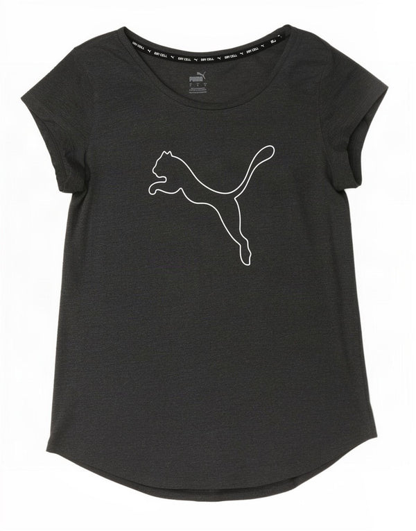 Puma Damen Graphic T-Shirt Top UK 10 Small Grau