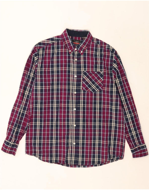 Pierre Cardin Herren Regular Fit Hemd XL Lila kariert