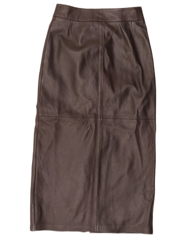 Helium Damen Maxi-Lederrock UK 10 Small W28 Braun