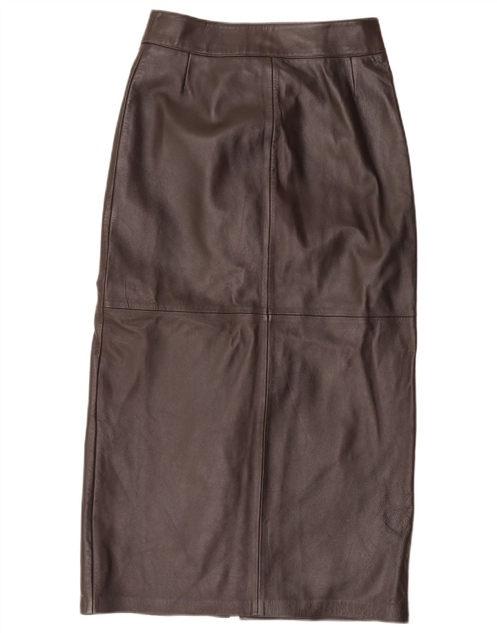 Helium Damen Maxi-Lederrock UK 10 Small W28 Braun