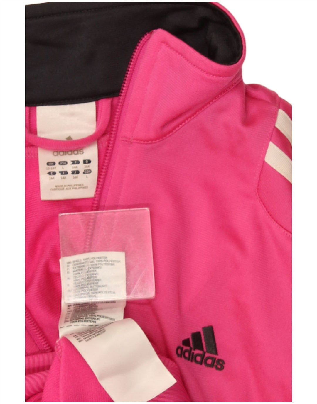 Adidas Mädchen Trainingsanzug Top Jacke 13-14 Jahre Rosa Polyester