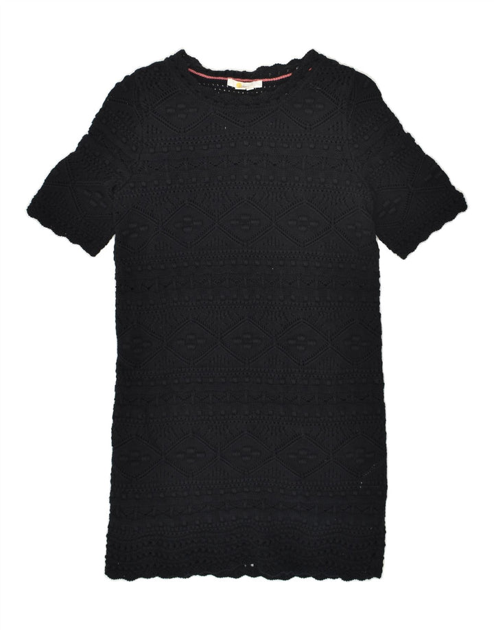 BODEN Womens Short Sleeves Jumper Dress UK 10 Small  Black Cotton | Vintage Boden | Thrift | Second-Hand Boden | Used Clothing | Messina Hembry 