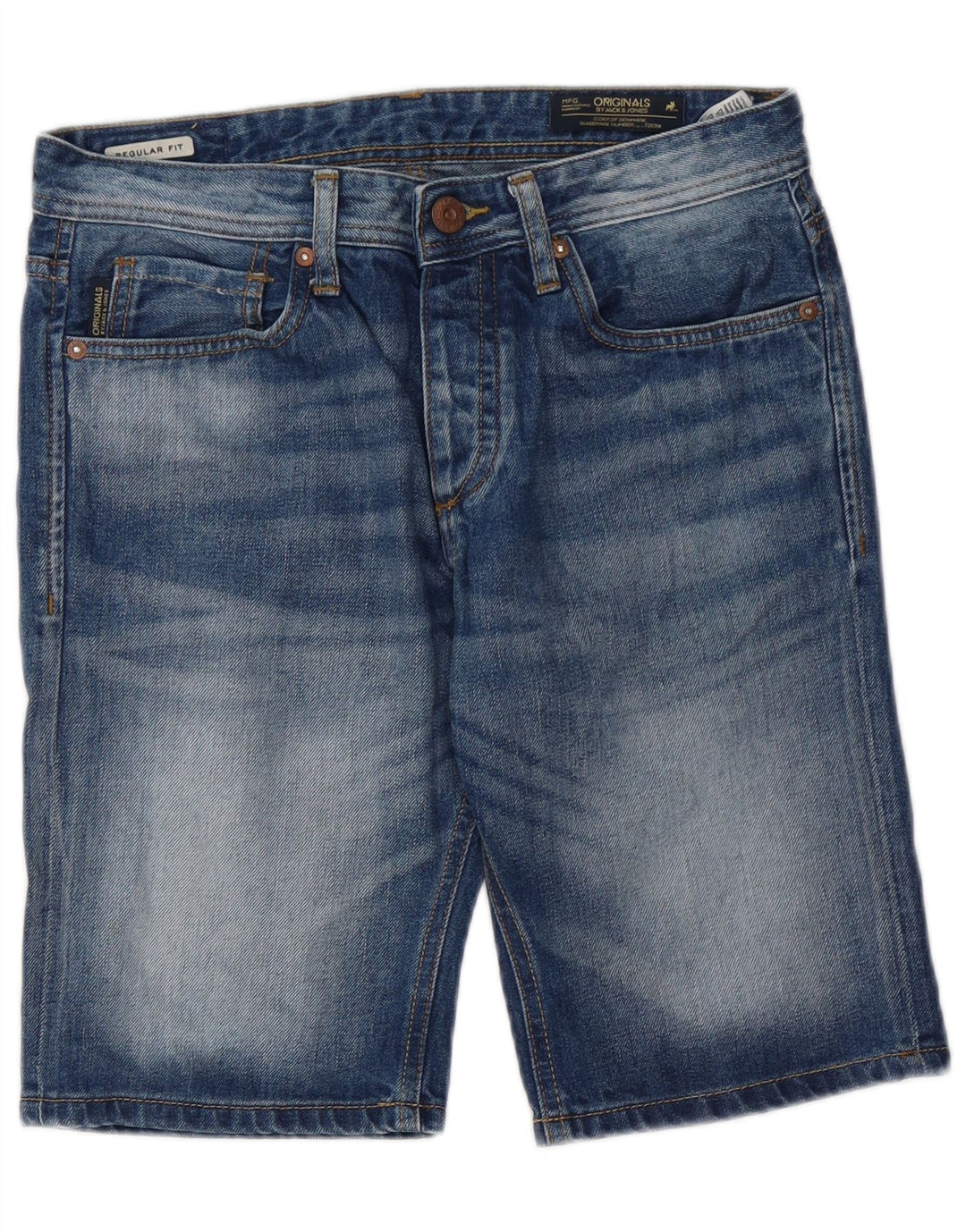 Jack & Jones Herren-Jeansshorts mit normaler Passform, Größe S, W29, Blau, Baumwolle