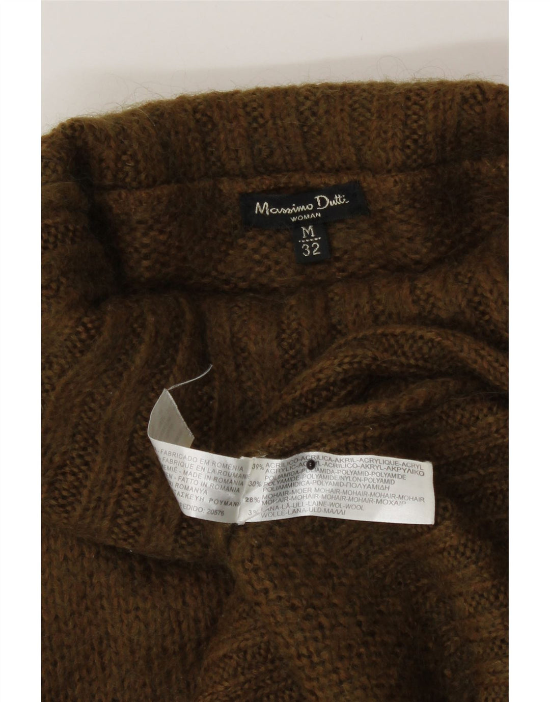Massimo Dutti Rollkragenpullover für Damen, UK 12, Medium Khaki, Acryl