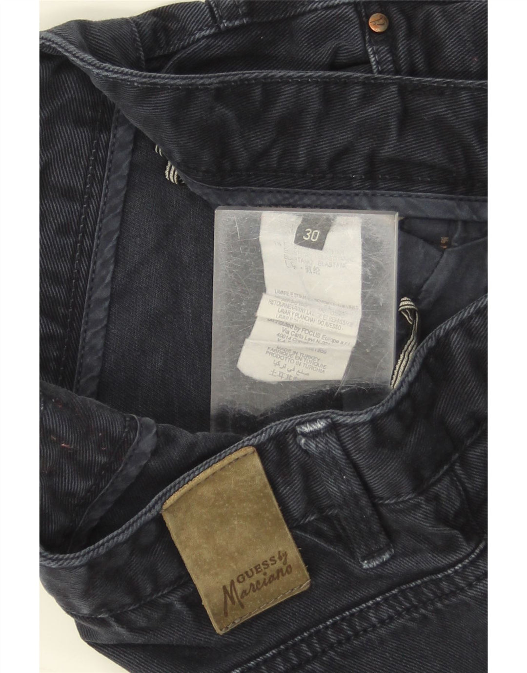 Guess Herren Slim Jeans W30 L33 Marineblaue Baumwolle