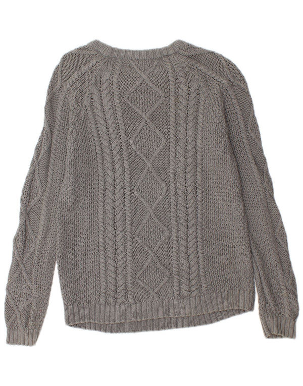 Zara Damen-Pullover mit U-Boot-Ausschnitt, Größe 44, Grau