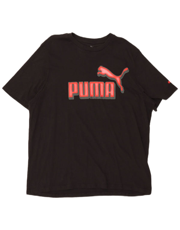 PUMA Herren Grafik T-Shirt Top XL Schwarz Baumwolle