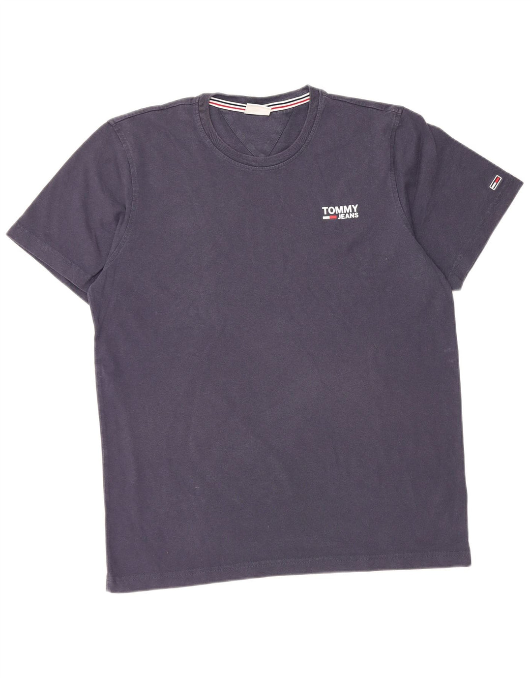 TOMMY HILFIGER Mens T-Shirt Top Large Navy Blue Cotton