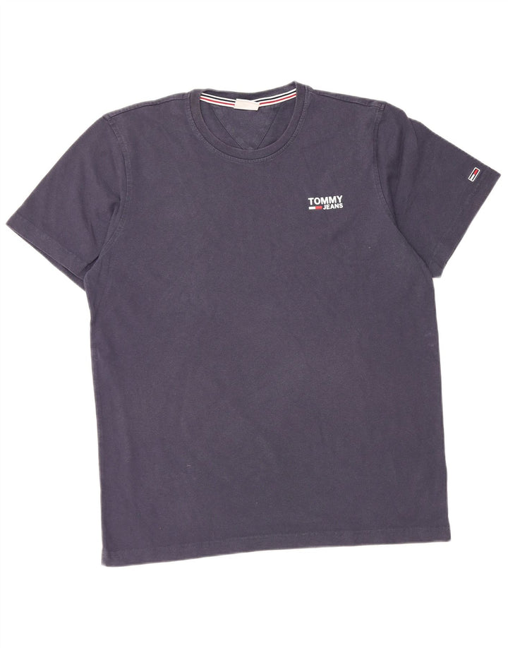 TOMMY HILFIGER Mens T-Shirt Top Large Navy Blue Cotton