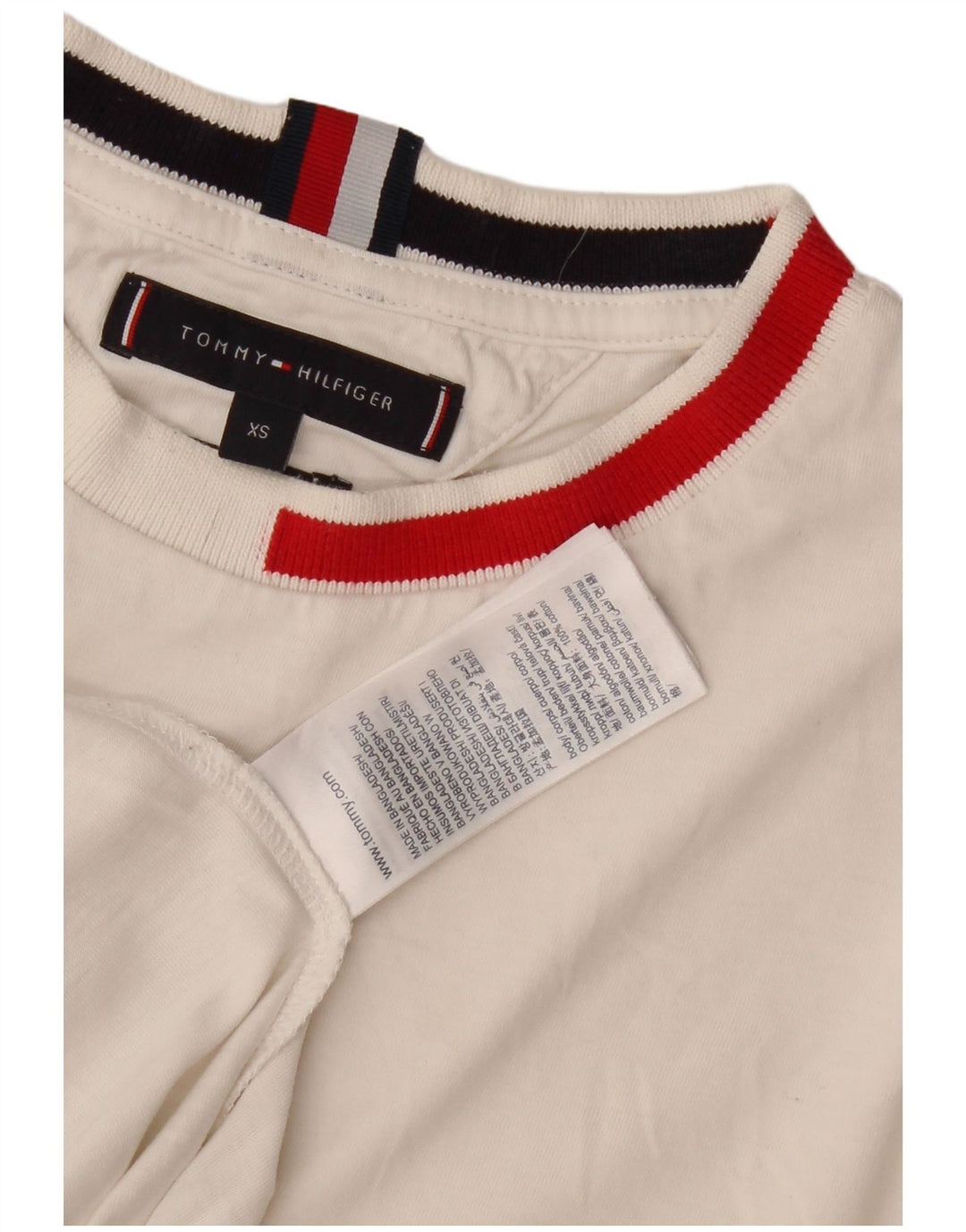 Tommy Hilfiger Herren T-Shirt Top XS Weiße Baumwolle