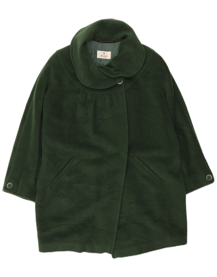 Vintage Damen Übergroßer Mantel UK 18 XL Grüne Wolle