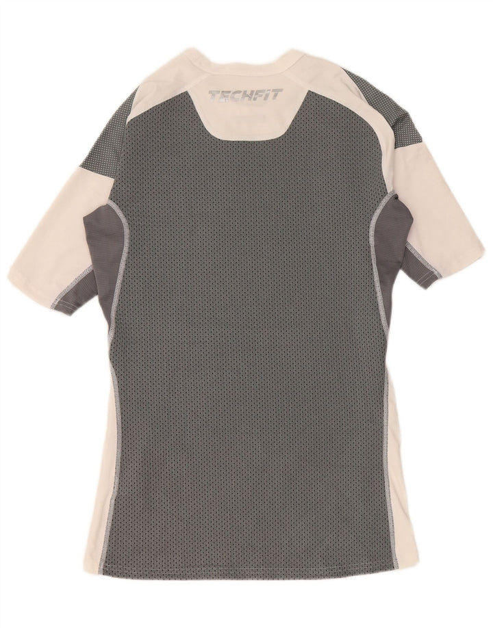 Adidas Herren Kompressions-T-Shirt mit Grafik, Größe L, Weiß, Farbblock