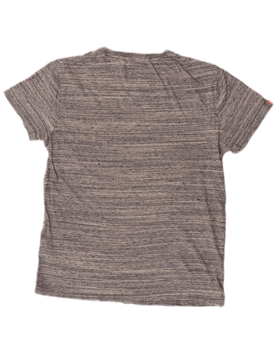 Superdry Herren T-Shirt-Oberteil aus mittelgrau gefleckter Baumwolle