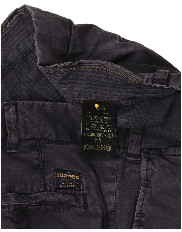 Blauer Slim Chino-Hose für Herren, W32, L33, marineblaue Baumwolle