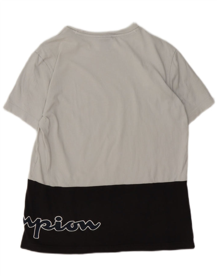 CHAMPION Herren-T-Shirt mit Grafik, Größe S, Schwarz, Farbblock
